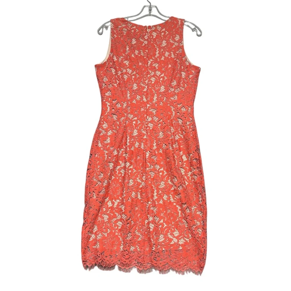 Nicole Miller Sleeveless Lace Dress - Orange